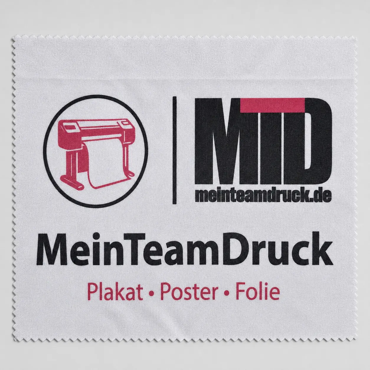 Bedrucktes Brillenputztuch mit MeinTeamDruck Logo