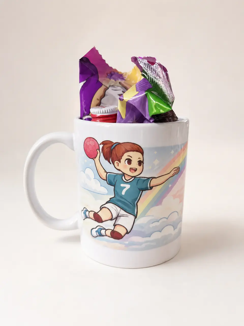 Sublimierte Tasse mit individuellem Sportmotiv